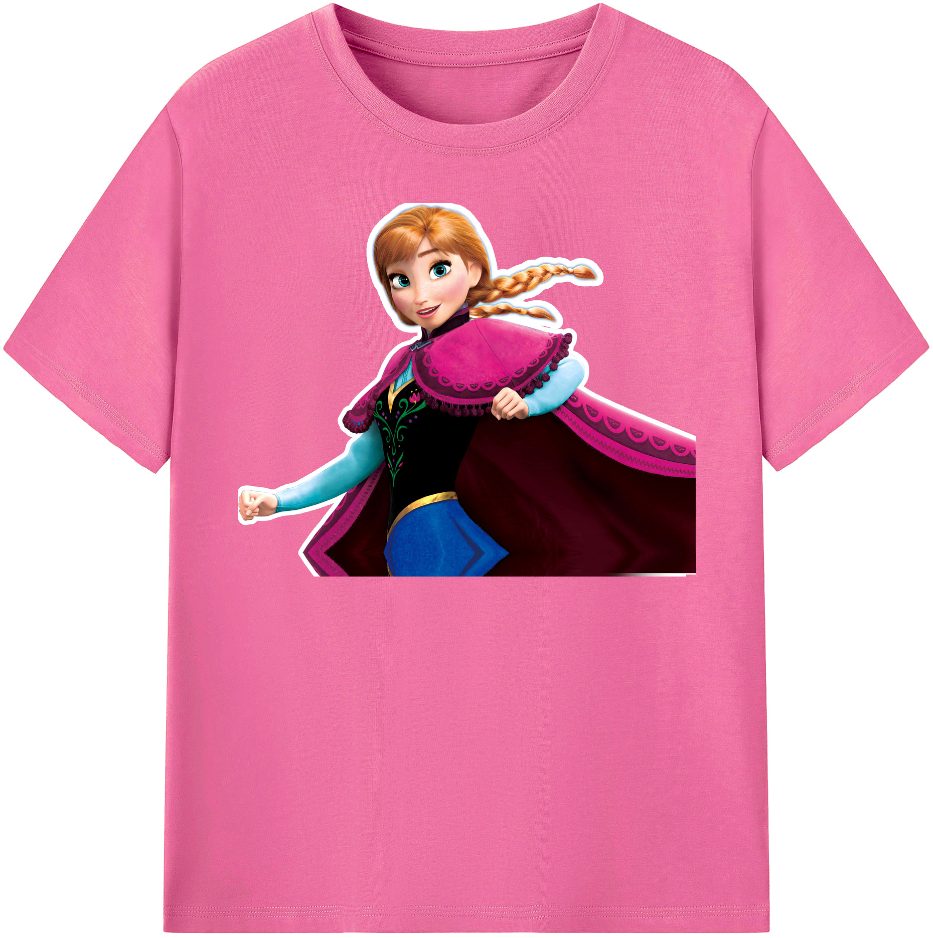 （画像用） アナと雪の女王 アンナ エルサ Frozen Anna Elsa レディースカジュアルプリントTシャツ（綿100％）